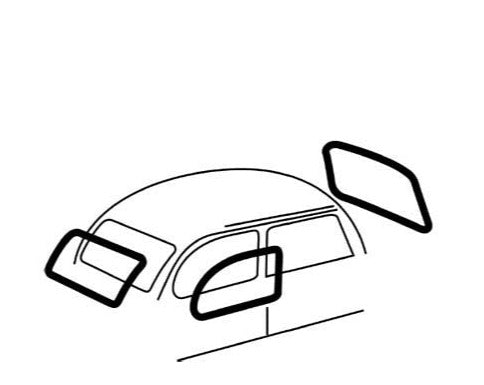 CAL LOOK WINDOW SEAL SET, BLACK, BEETLE 72-77 standard & 72 SUPER