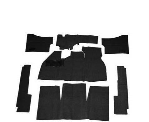 CARPET SET, BLACK, DELUXE W/FOOTREST, 69-72 BEETLE SEDAN