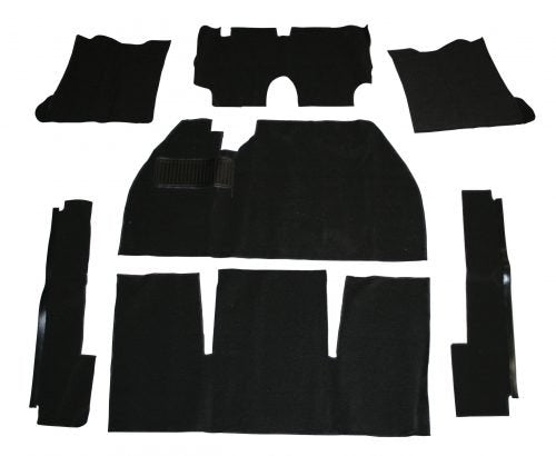 CARPET SET, BLACK, DELUXE - 69-72 BEETLE SEDAN -w/o FOOTREST