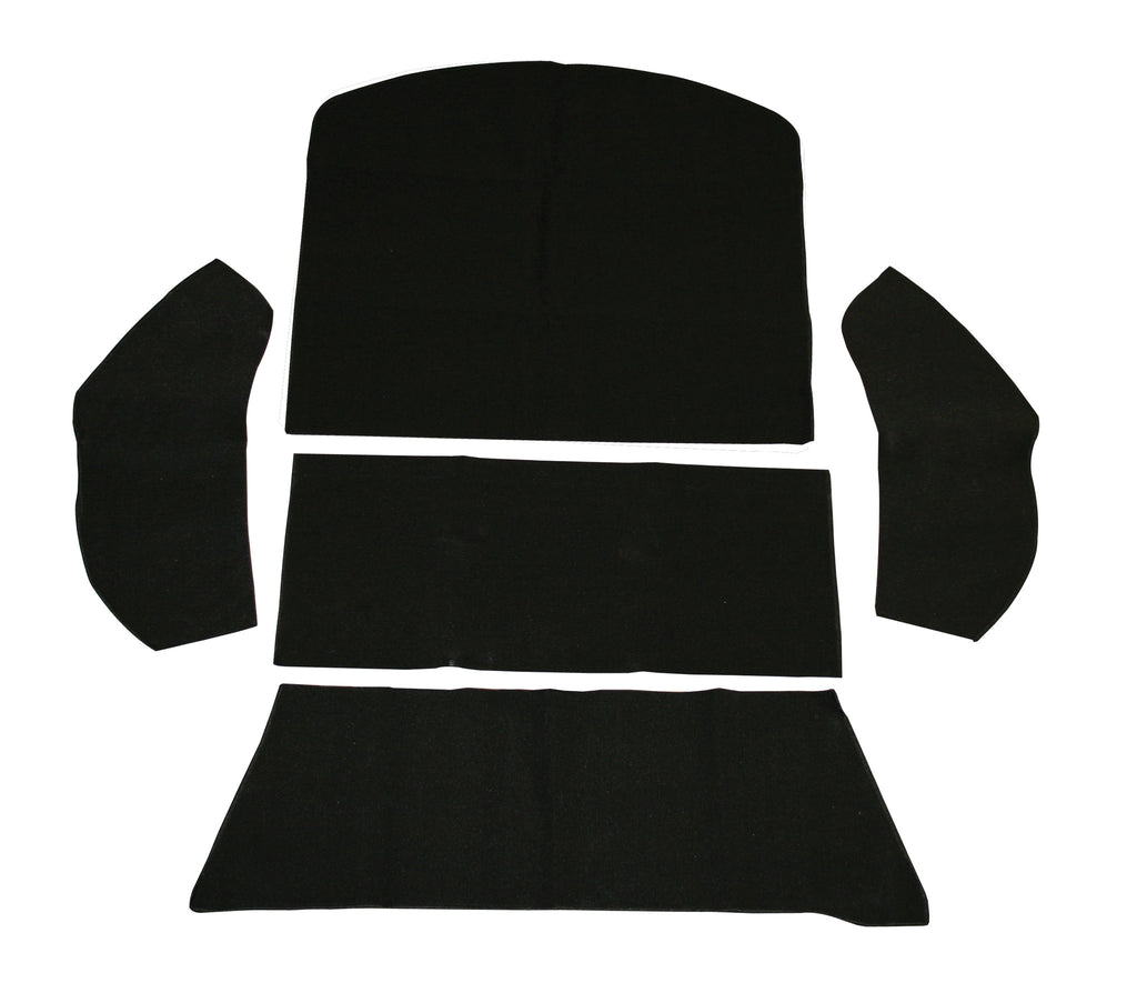 CARPET KIT, BLACK, REAR WELL AND CARGO AREA, 73-77 BEETLE