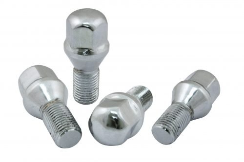 60 DEGREE CHROME LUG BOLTS 19mm hex head. 14mm thread in set of 4.