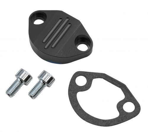 FUEL PUMP BLOCK OFF - Black Billet aluminum