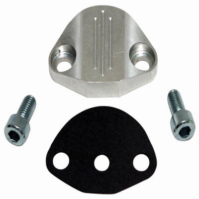FUEL PUMP BLOCK OFF polished Billet aluminum