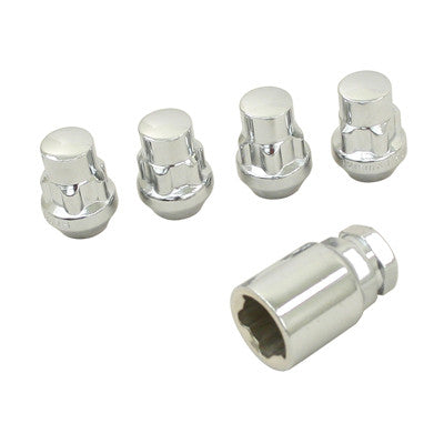 CHROME WHEEL LOCKS M12 -1.5, Acorn Nut, set of 4