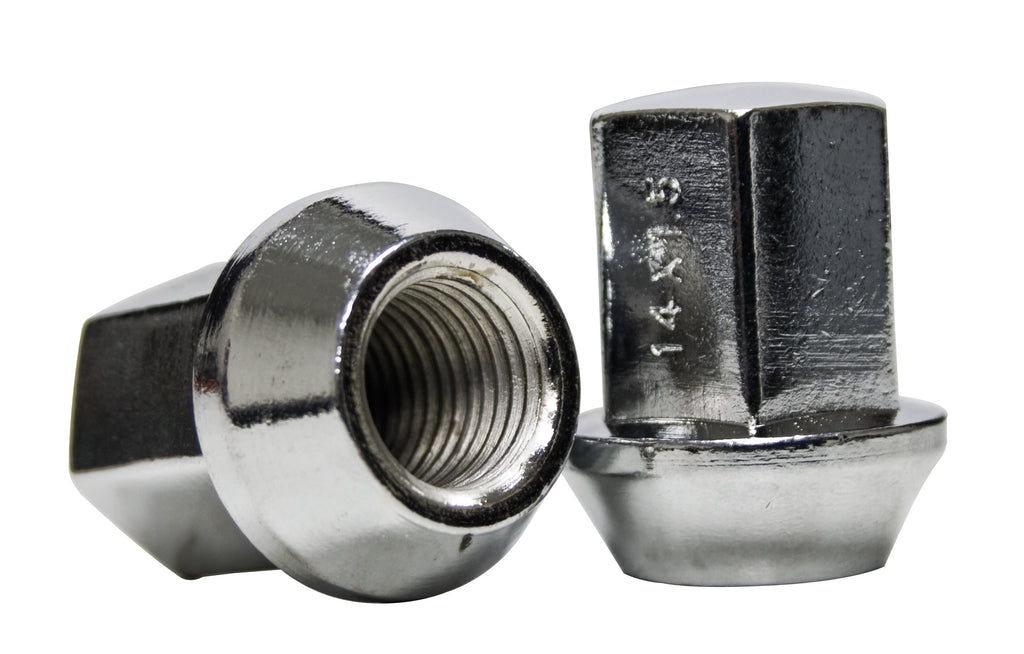 CHROME STEEL LUG NUTS 14mm, 60 degree seat.