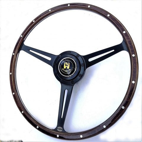 STEALTH WOLFSBURG BLACK STEERING WHEEL - BEETLE, GHIA, TYPE 3