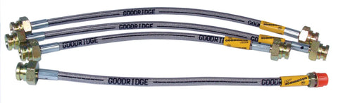 4 PIECE STAINLESS BRAIDED BRAKE HOSE KIT-TYPE 2  BUS 1971 - 1979