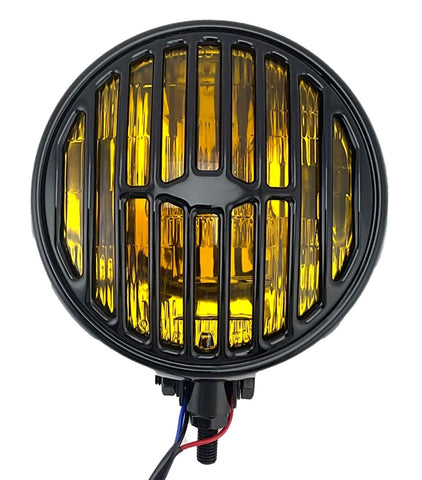 AMBER SPOT LIGHT WITH 356 GRILL - 6" - ALL BLACK