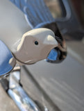 BIRD MASCOT WIRBULATOR - CHROME WINGS, IVORY BODY, GREEN EYES