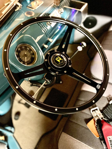 VADER BLACK STEERING WHEEL - SPLITTY BUS