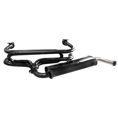 SINGLE QUIET EXHAUST SYSTEM FITS TYPE 1 & GHIA, 1300-1600cc, 66-73.