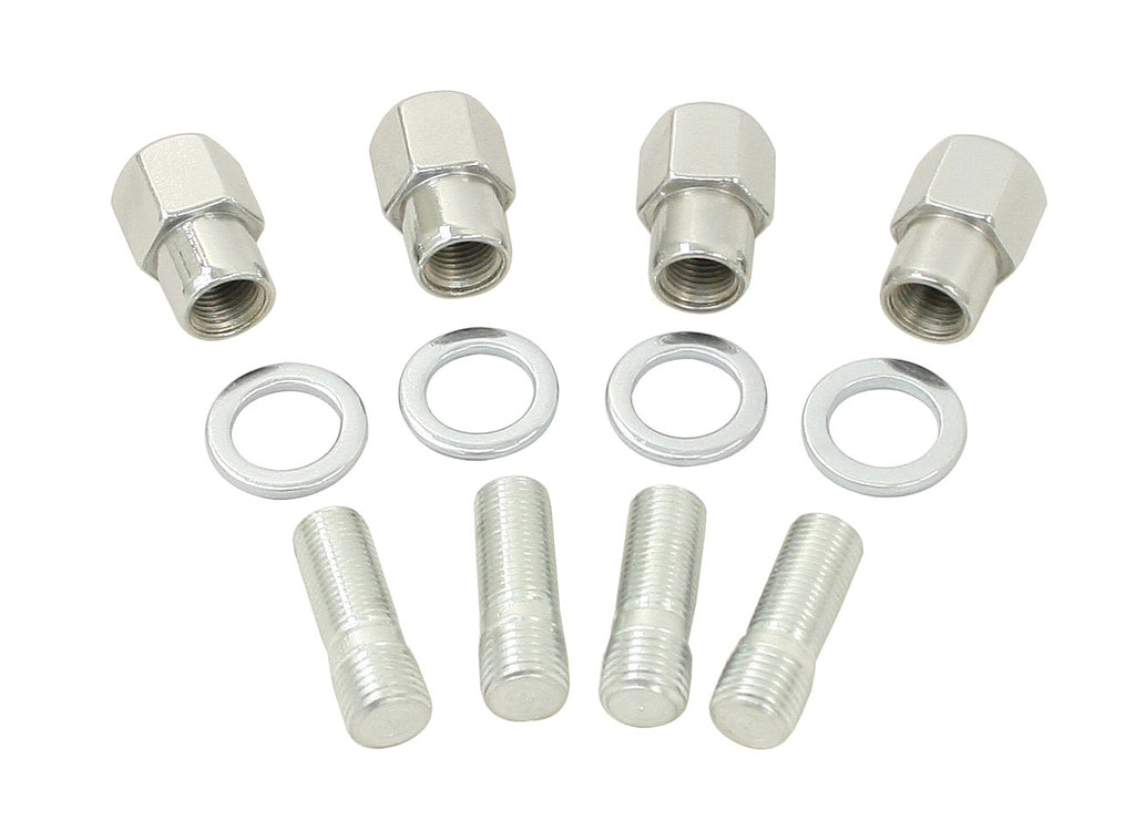 CHROME LUG NUT AND STUD KIT M14 x 1.5 to 1/2"-20