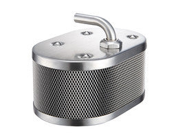 CLASSIC STYLE OVAL MESH AIR FILTER IDF w/ 90 DEGREE FITTING